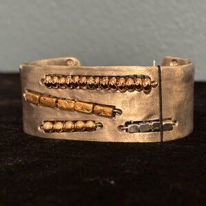 Chicos silver Cuff Bracelet with Gold Accents